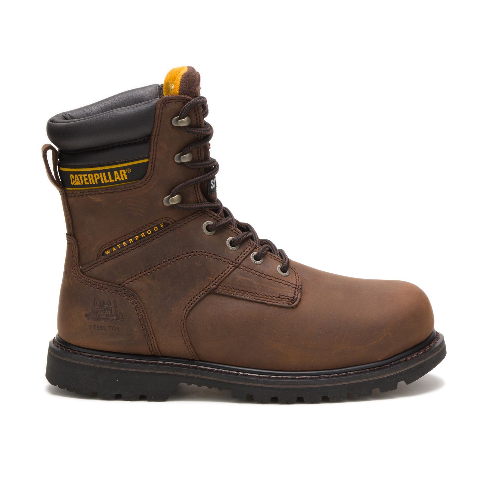 Caterpillar Boots Pakistan - Caterpillar Salvo 8" Waterproof Steel Toe Thinsulate™ Mens Work Boots Dark Brown (539472-ZFT)
